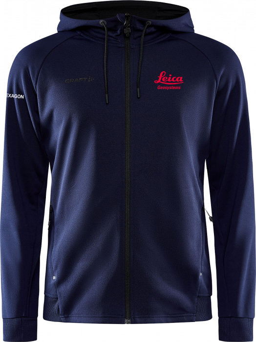 Craft - Leica Full-Zip Hoodie Herre (Brodering) - Navy blå