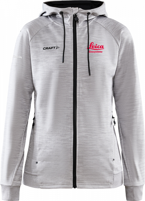 Craft - Leica Full-Zip Hoodie Women (Embroidered) - Grigio melange