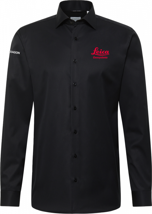 Eterna - Leica Cover Shirt Modern Fit Men (Embroidered) - Zwart