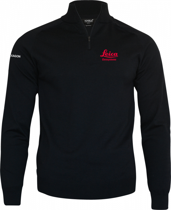 Nimbus CPH - Leica 1/4 Zip Knit Men (Embroidered) - Svart