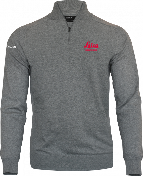 Nimbus CPH - Leica 1/4 Zip Knit Men (Embroidered) - Grey Melange