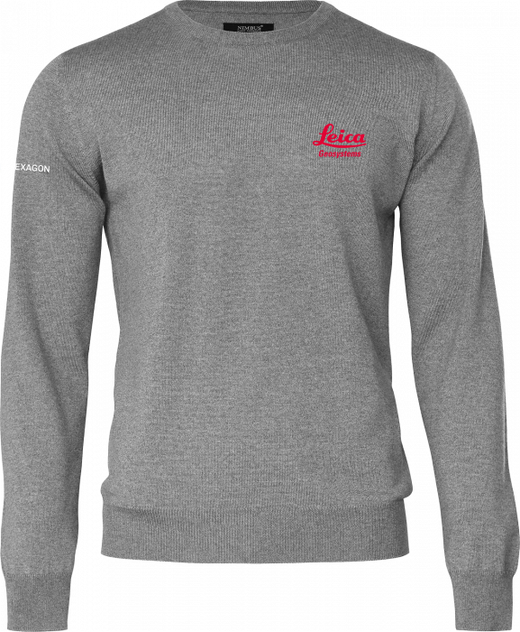 Nimbus CPH - Leica Merinould Pullover Trøje Herre (Brodering) - Grey Melange